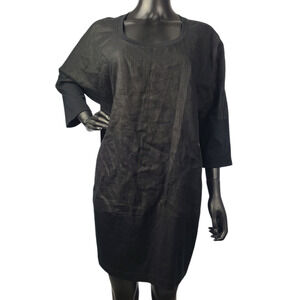 Lafayette 148 New York Oversized Lagenlook Tunic Top Black Size Medium NWOT